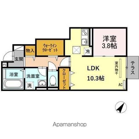 OK-ROOM千代田町(1LDK/1階)の間取り写真