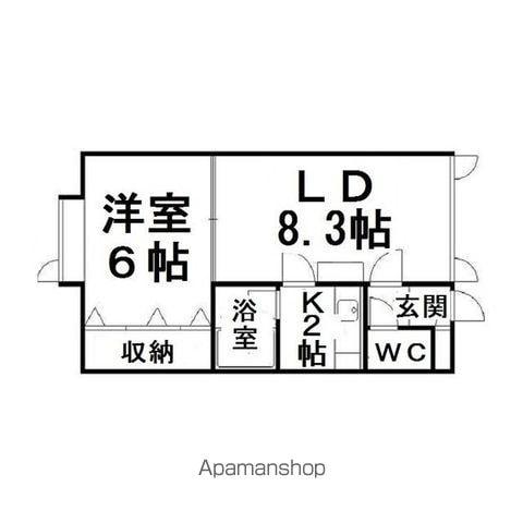 ラピュタハウスC(1LDK/2階)の間取り写真