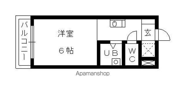 エクレール公園通(1K/4階)の間取り写真