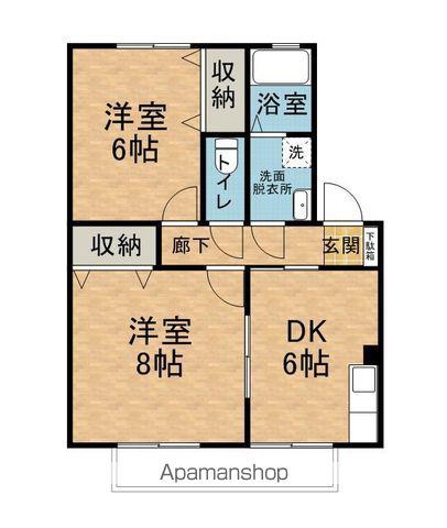 セジュールけやき(2DK/2階)の間取り写真
