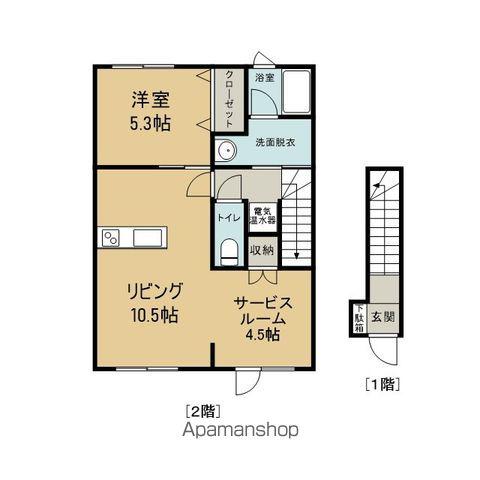 ドリームハウス金沢A(1SLDK/2階)の間取り写真