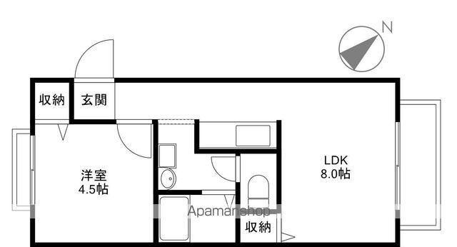 ロイヤルグリーンピア(1LDK/1階)の間取り写真