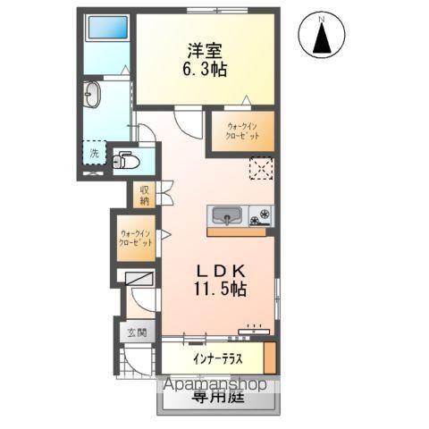 ボヌールMASHIKIⅡ(1LDK/1階)の間取り写真