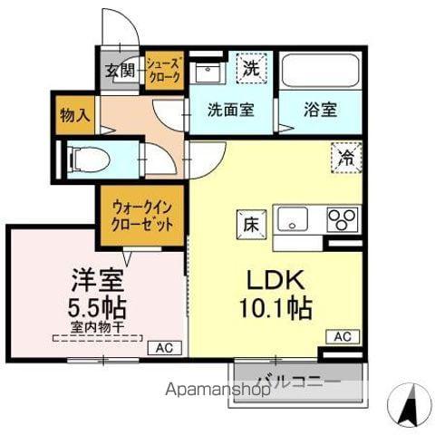 ベアーズマンション II(1LDK/1階)の間取り写真