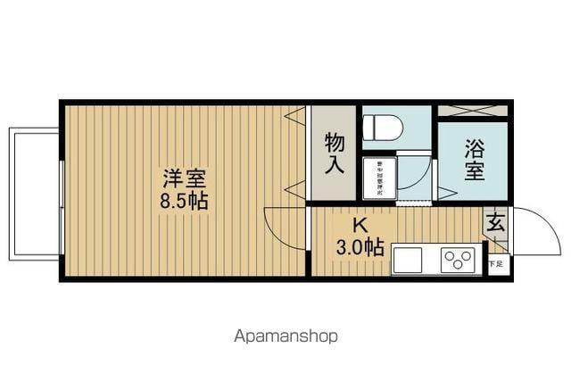 サンマリーC棟(1K/2階)の間取り写真