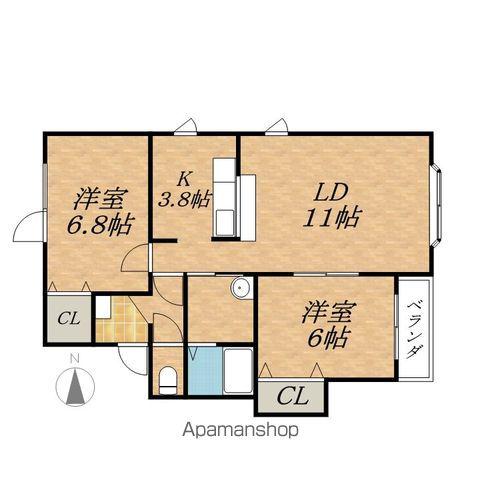 メゾンパルシェ(2LDK/2階)の間取り写真
