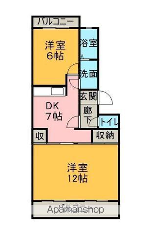 第3オレンジマンション(2DK/2階)の間取り写真