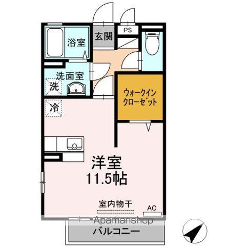 リビングタウン福山東B棟(ワンルーム/3階)の間取り写真