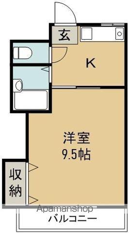 リバティN3(1K/4階)の間取り写真