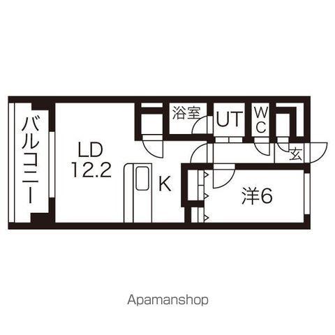 アビタシオンみなみ(1LDK/4階)の間取り写真