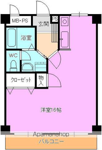 HILL-KONGO.AR(ワンルーム/1階)の間取り写真