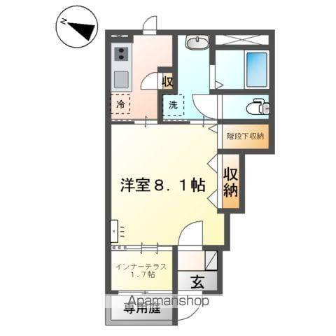 WAVEーKⅤ(1K/1階)の間取り写真