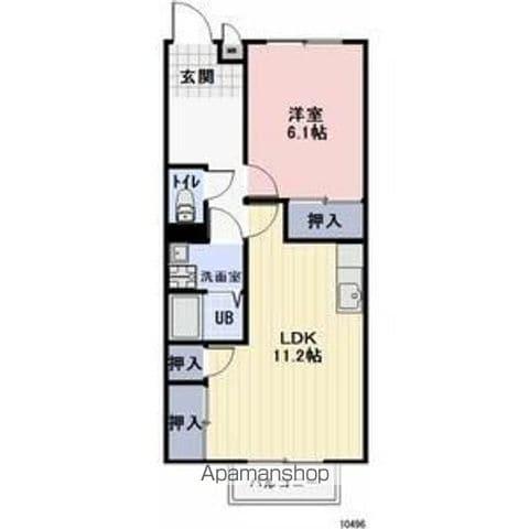 クレストコート(1LDK/2階)の間取り写真