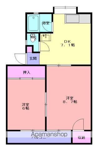 ハイツタカノ(2DK/1階)の間取り写真