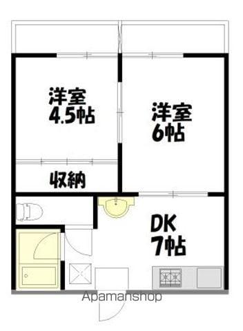 ハイム・ケイ(2DK/2階)の間取り写真