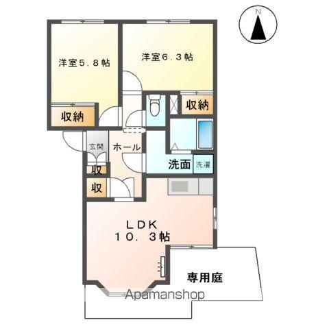 LA BREA77(2LDK/1階)の間取り写真