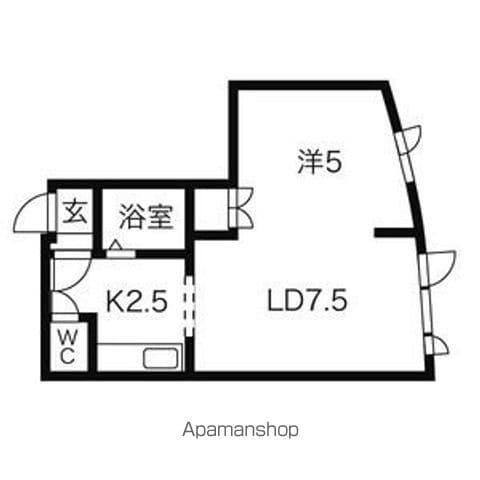 トキメック円山並木通Ⅱ(1LDK/2階)の間取り写真