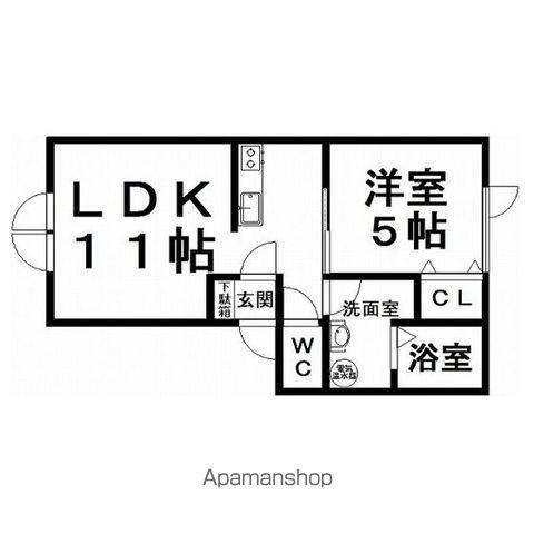 ユニバーサルハイツ(1LDK/1階)の間取り写真