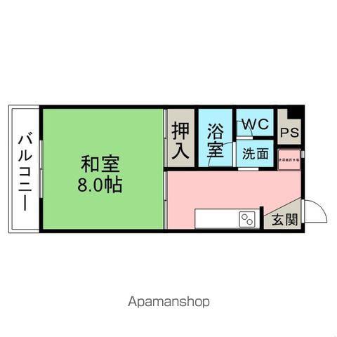 エシュリオン原崎(1K/1階)の間取り写真