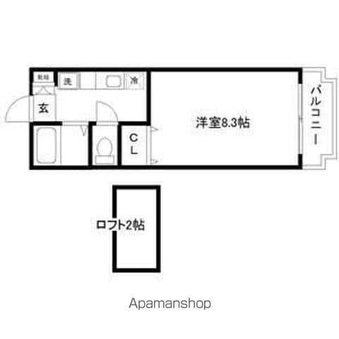 エスポワール(1K/2階)の間取り写真