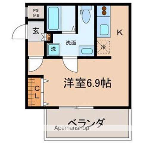 CREA児玉(1K/3階)の間取り写真