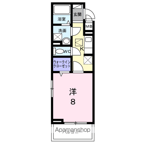 アストラル ノーブル(1K/1階)の間取り写真