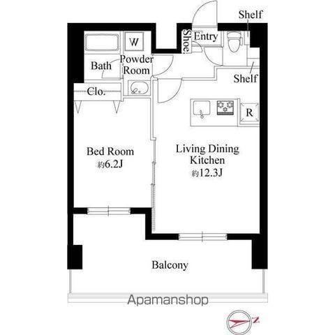 MAXIV八広(1LDK/5階)の間取り写真