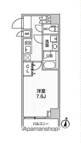 ALTERNA菊川Ⅱ(1K/6階)の間取り写真