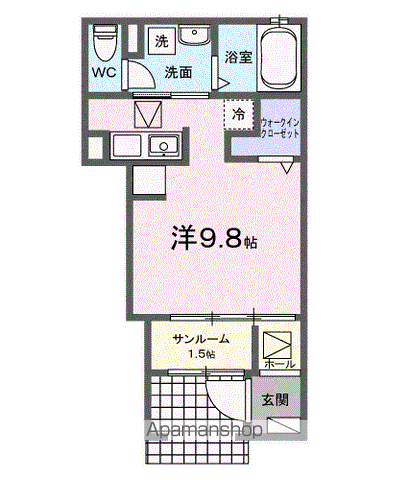 ボーソレイユ(ワンルーム/1階)の間取り写真