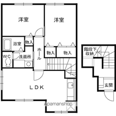 メゾンショコラA(2LDK/2階)の間取り写真