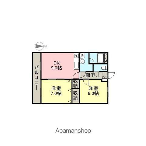 スタフィリア(2DK/1階)の間取り写真