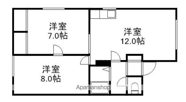稲津コーポA棟(2LDK/1階)の間取り写真