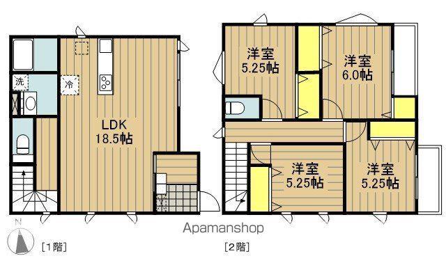 埼京線 戸田駅(埼玉) 徒歩14分 2階建 築3年(4LDK)の間取り写真