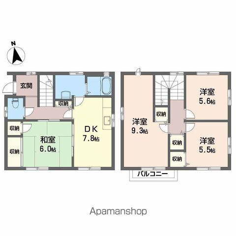 愛媛県松山市 2階建 築28年(4DK)の間取り写真