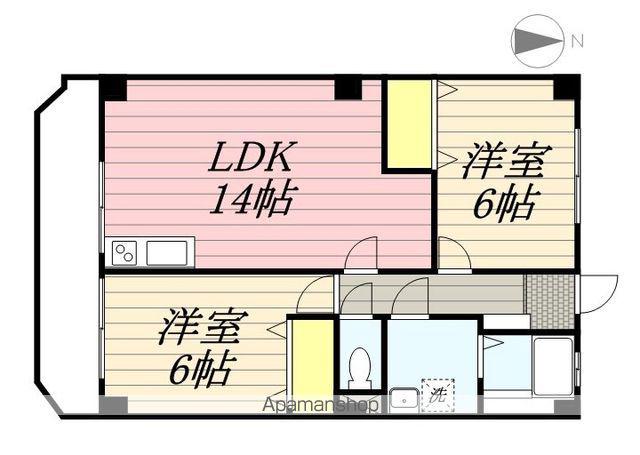 ル・シャルドネ(2LDK/2階)の間取り写真