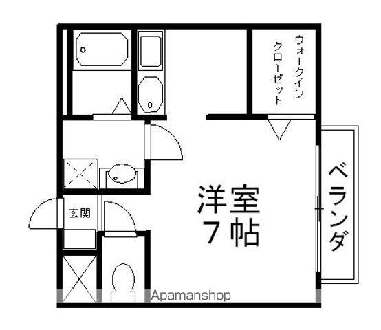 東海道本線 南彦根駅 バス乗車時間：5分 平田橋バス停で下車 徒歩4分 2階建 築21年(1K/1階)の間取り写真