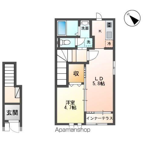 アドヴァンステージ(1LDK/2階)の間取り写真