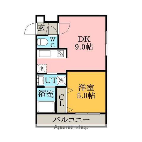 LE・EST3(1DK/2階)の間取り写真
