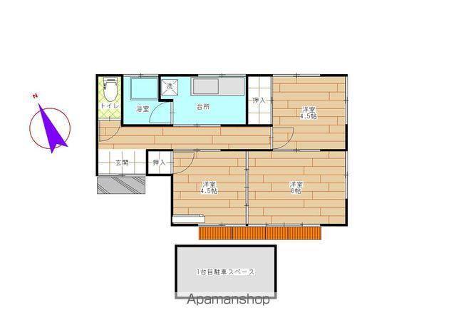 中央本線 竜王駅 徒歩15分 1階建 築47年(3K)の間取り写真