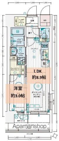 EC広島国泰寺(1LDK/6階)の間取り写真