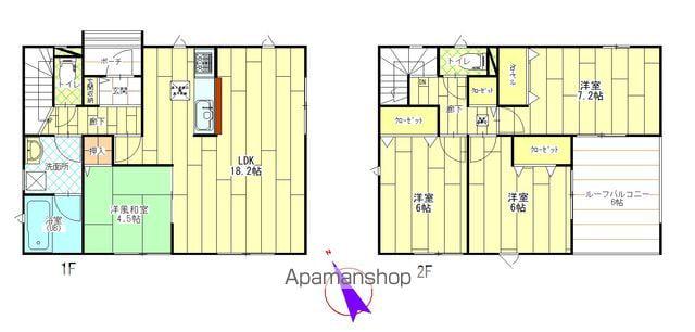 中央本線 竜王駅 徒歩17分 2階建 築1年(4LDK)の間取り写真