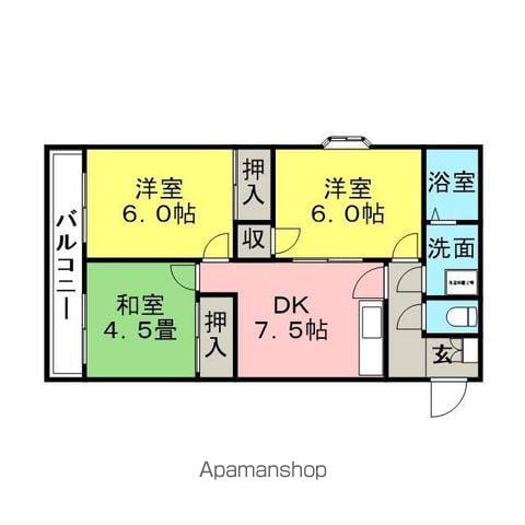 オーシャン梅満Ⅱ(3DK/2階)の間取り写真