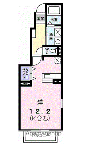 ラフレシール(1K/1階)の間取り写真