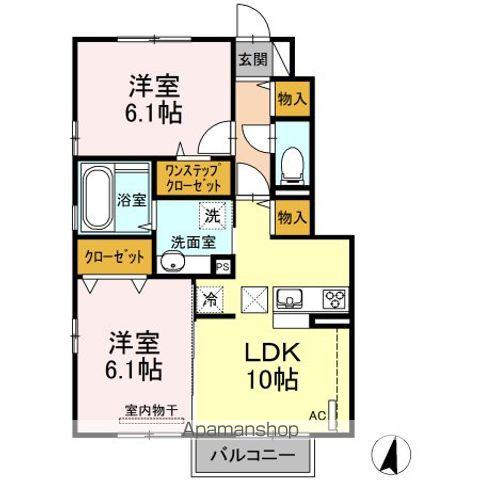 VENT VERT(2LDK/1階)の間取り写真