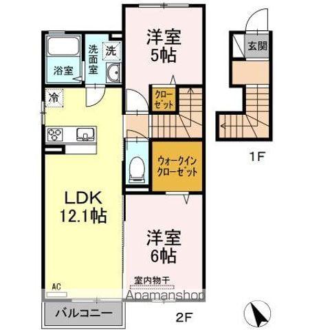 サンハイツ(2LDK/2階)の間取り写真