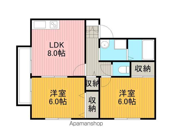 ラフィーネ(2DK/2階)の間取り写真