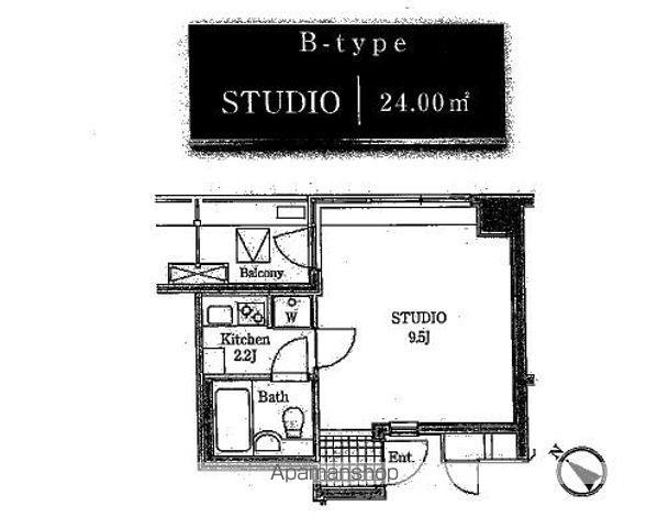 S-FORT日本橋箱崎(ワンルーム/9階)の間取り写真