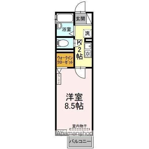 メゾンソレーユ(1K/1階)の間取り写真