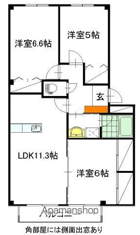 ラ・フォーレそとの(3LDK/2階)の間取り写真
