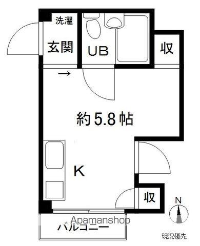 サンシティ城東2号館(1K/5階)の間取り写真